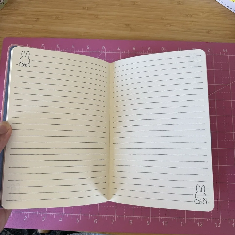 MIFFY Flowers Pink Casebound Notebook 176 Lined‎ Pages Hardcover Journal Elastic